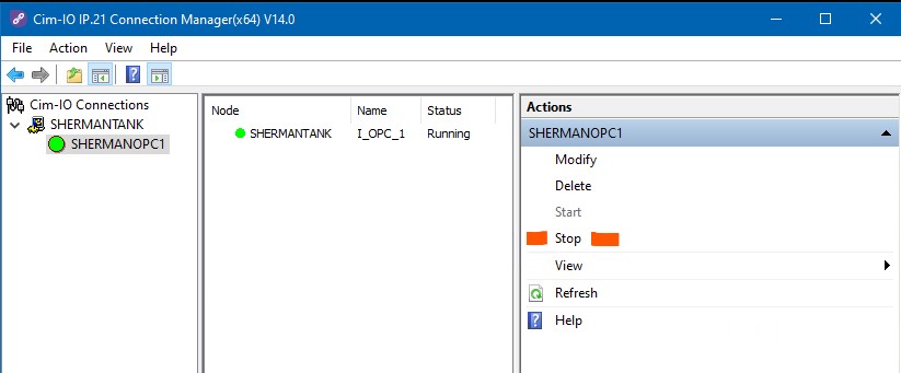 Cim-IO IP.21 Connection Manager