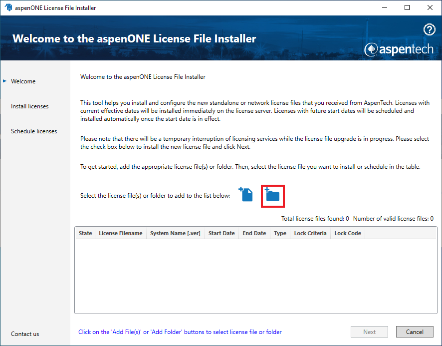 License installation 